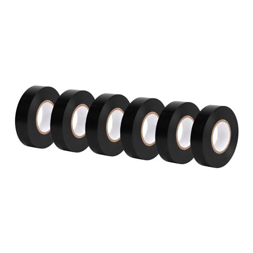 Amazon Basics Electrical Adhesive Tape, Insulating with Strong Adhesive, for Home DIY, Repairs, Electrical, Automotive and Equipment, 3/4" x 60', Black, 6-Pack