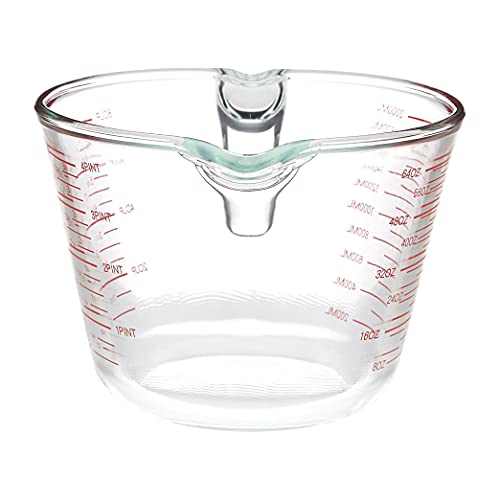 Amazon Basics Glass Measuring Cup, Precise 8 Cup Capacity, Clear Kitchen Measuring Tool, 2 L (Previously AmazonCommercial Brand)