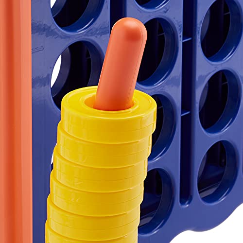 Amazon Basics Junior BPA-Free 4-to-Score Giant Premium Plastic Games Set, 4 in A Row for Kids and Adults with Carrying Bag, Great For Gifting, Variety of Colors, Blue, Yellow, Red, Green, Large