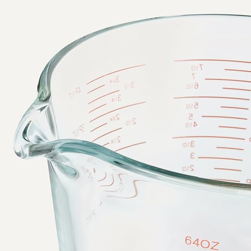 Amazon Basics Large Size Glass Measuring Cup, 8 Cup (2L), Easy-to-Read Markings, Dishwasher/Microwave/Freezer/Oven Safe (Previously AmazonCommercial) view 3
