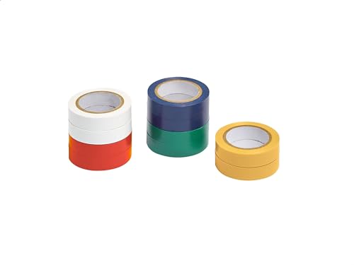 Amazon Basics Strong Adhesive Electrical Tape for Home, DIY, Automotive, Electrical Protection, Labeling and Craft Projects, 1/2" x 6.66 yard, Multi-Color, 10-Pack view 2