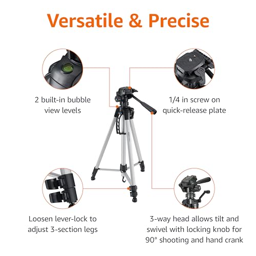 Amazon Basics 60-inch Lightweight DSLR Tripod with Bag, Black view 2