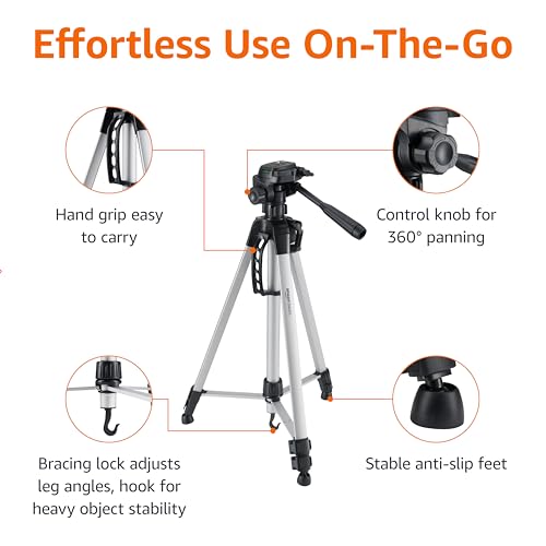 Amazon Basics 60-inch Lightweight DSLR Tripod with Bag, Black view 3