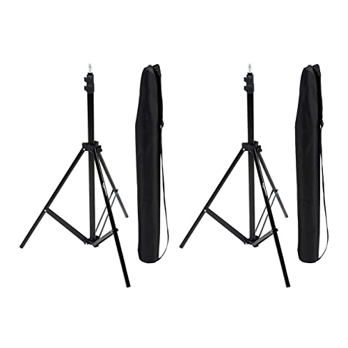 Amazon Basics Portable Aluminum Photography Light Stand Tripod with Case, Adjustable 2.8-6.7 Feet, Pack of 2, Black