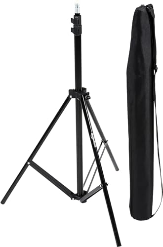 Amazon Basics Portable Aluminum Photography Light Stand Tripod with Case, 2.8-6.7 feet, Black