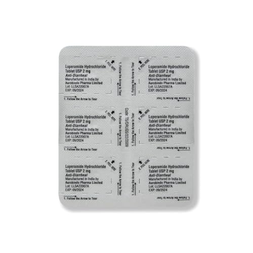 Amazon Basic Care Loperamide Hydrochloride Tablets, 2 mg, Anti-Diarrheal, 24 Count (Pack of 1) (Packaging may vary)