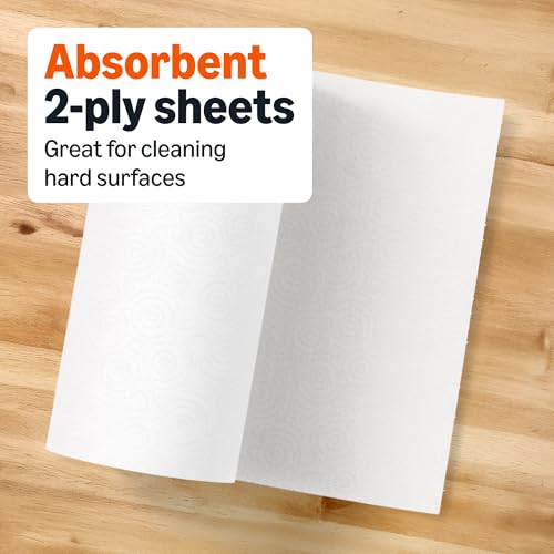 Amazon Basics 2-Ply Flex-Sheets Paper Towels, 2-Pack, 150 Sheets per Roll, 2 Basics Rolls = 6 Regular Rolls, for Everyday Use, Spills and Messes view 3