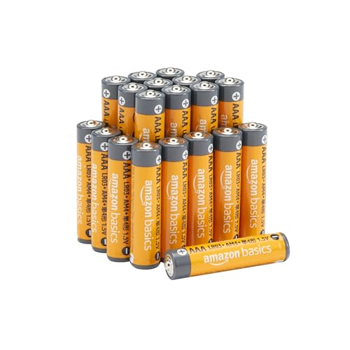 Amazon Basics 20-Count Long-Lasting AAA Alkaline Batteries, 1.5V, 10-Year Leak-Proof Shelf Life for Remote Controls, Flashlights