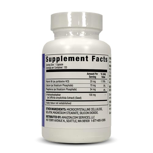 Amazon Basics 5-HTP with B6 Capsules, 100 mg, 120 Count view 2