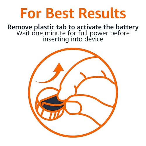 Amazon Basics 60-Pack Hearing Aid Size 312 Zinc-Air Batteries, 1.45 Volt, Brown Tab, 4-Year Shelf Life, Child-Safe Package (Use Scissors to Open)
