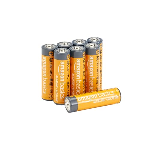 Amazon Basics 8-Pack AA Alkaline High-Performance Batteries, 1.5 Volt, 10-Year Shelf Life, Long-lasting Power