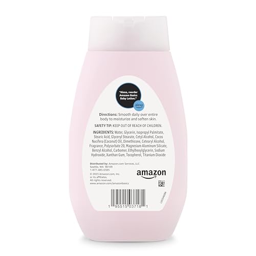 Amazon Basics Baby Lotion, Mild & Gentle, Hypoallergenic, Paraben Free, Phthalate Free, Dye Free, Lightly Scented, 13.6 Fl Oz (Pack of 1) (Previously Solimo) view 2
