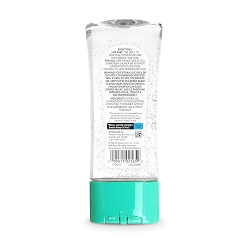 Amazon Basics Baby Oil Gel with Aloe Vera & Vitamin E, 6.5 Fl Oz (Pack of 1) (Previously Solimo)