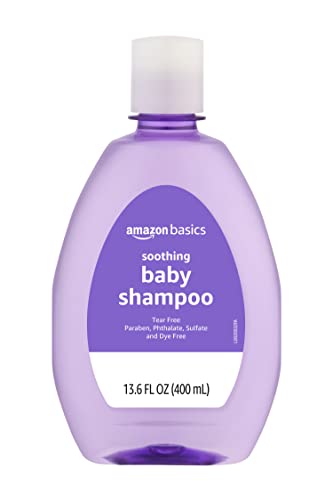 Amazon Basics Baby Shampoo, Tear-Free, Lavender & Chamomile Scented, Sulfate-Free, Paraben-Free, Pediatrician-Tested, 13.60 Fl Oz (Pack of 1)