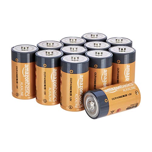Amazon Basics C Cell All-Purpose Alkaline Batteries, 5-Year Shelf Life, 16 Pack Of 12 Count, 192 Count total