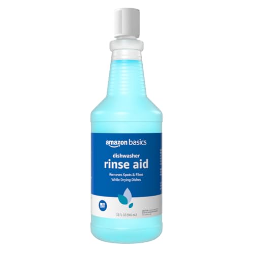 Amazon Basics Dishwasher Rinse Aid Liquid, 32 Fl Oz, Pack of 1