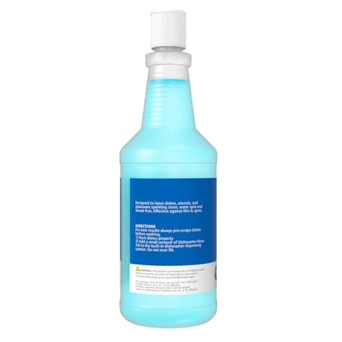Amazon Basics Dishwasher Rinse Aid Liquid, 32 Fl Oz, Pack of 1