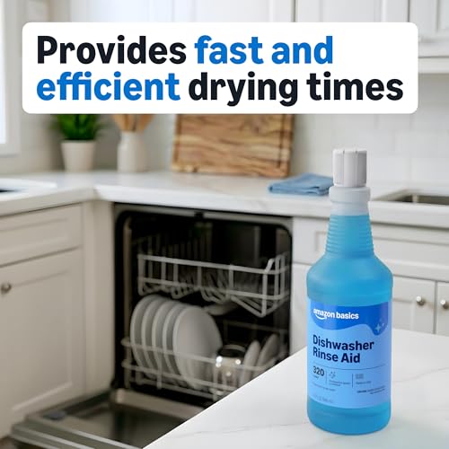 Amazon Basics Dishwasher Rinse Aid Liquid, Prevents Spots, Enhances Drying, Sparkling Finish, 32 Fl Oz, 1-Pack view 3