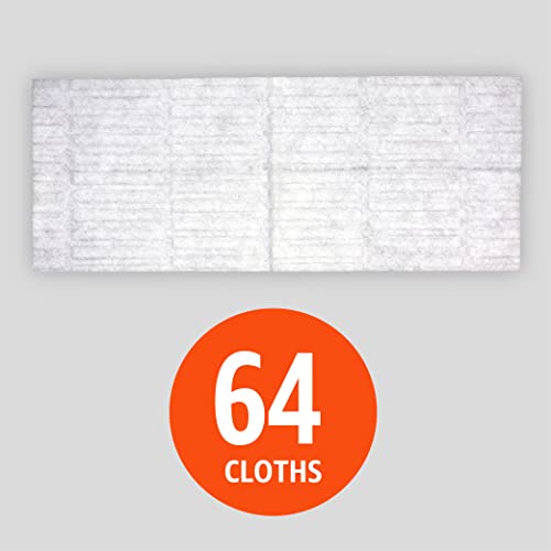 Amazon Basics Dry Sweeping Cloths to Clean Dust, Dirt, Pet Hair, Fits Swiffer Sweeper Mop Heads, 64 Count (Pack of 1)