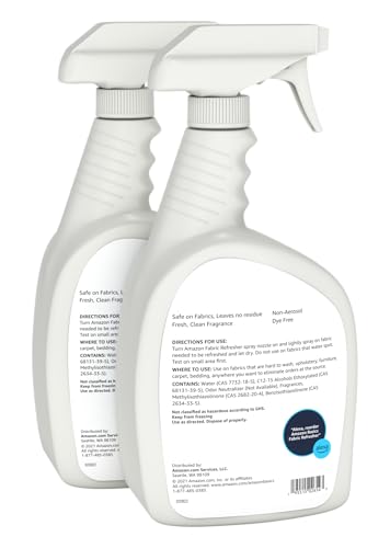 Amazon Basics Fabric Spray, Fabric Freshner, Fresh Scent, 32 fl oz, Pack of 2