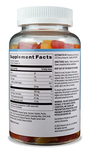 Amazon Basics Fish Oil 303 mg, Soft Chew Gummies, Lemon, Orange & Strawberry-Banana Flavors, 90 Count, EPA and DHA Omega-3 Fatty Acids (Previously Solimo) view 2
