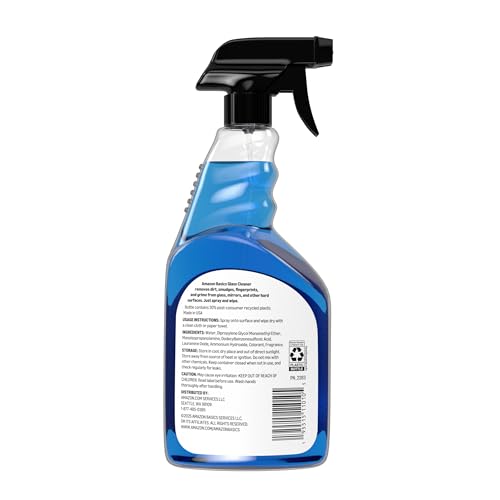 Amazon Basics Glass Cleaner, Streak-Free Shine, 32 Fl Oz, Pack of 2 with 1 Sprayer view 3