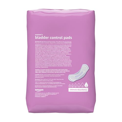 Amazon Basics Incontinence Pads for Women, Long, Postpartum, Bladder Control, Ultimate Absorbency, Fresh Protection, Unscented, 30 Count view 2