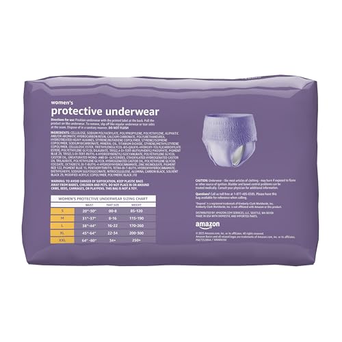 Amazon Basics Incontinence Underwear for Women, Disposable, Postpartum, Maximum Absorbency, Bladder Leak Protection, Odor Control, Comfortable Fit, Small, Lavender, 72 Count (3 Packs of 24) view 2