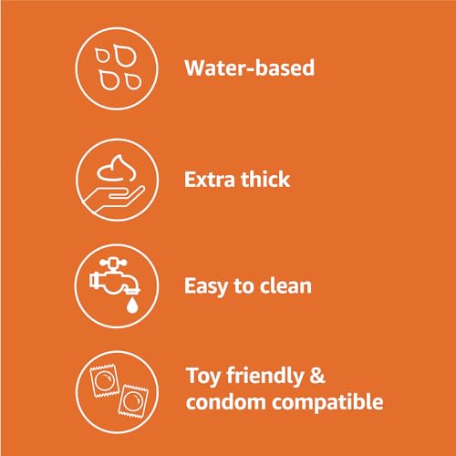 Amazon Basics Jelly Water Based Lube, 4 Fluid Ounce, Extra Thick Gel Personal Lubricant, Easy to Clean, Toy Friendly, Condom Compatible, 1 Pack