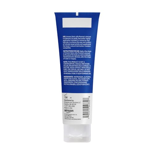 Amazon Basics Jelly Water Based Personal Lubricant, Extra Thick Gel, Fragrance-Free, Easy to Clean, Toy Friendly, Condom Compatible, 4 fl oz, 1-Pack view 2