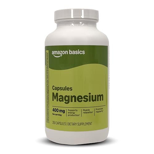 Amazon Basics Magnesium Bone & Muscle Health Capsules, 400 mg, 250 Count