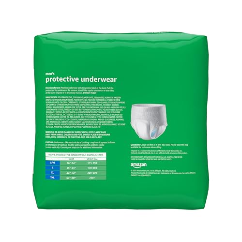 Amazon Basics Maximum Absorbency Incontinence Underwear for Men with Leak Protection, Bladder Leak Control, 2X-Large, 42 Count (3 Packs of 14) view 2