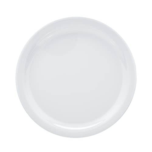 Amazon Basics Melamine (Plastic) Plate, 6 Piece Set, 9 in, White (Previously AmazonCommercial brand)