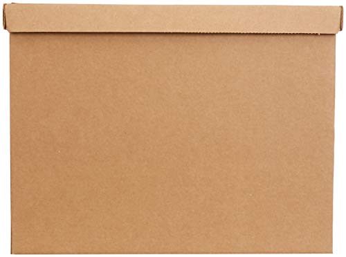 Amazon Basics Moving and Storage Boxes with Handles and Lift-Off Lids, Medium, 19" x 14.5" x 15.5", Brown, 10-Pack view 3