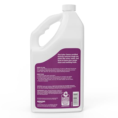 Amazon Basics Pet Stain & Odor Remover, Deep Cleaning Carpet Shampoo, Concentrated Formula, Eliminates Odors, Pet-Safe, Fresh Scent, 64 fl oz view 2