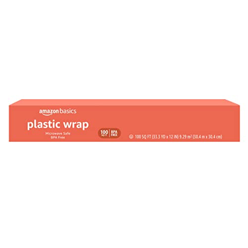 Amazon Basics Plastic Food Wrap, BPA Free, Microwave Safe with Tight Seal, 300 Sq Ft, Pack of 3, 100 Sq Ft Rolls view 2