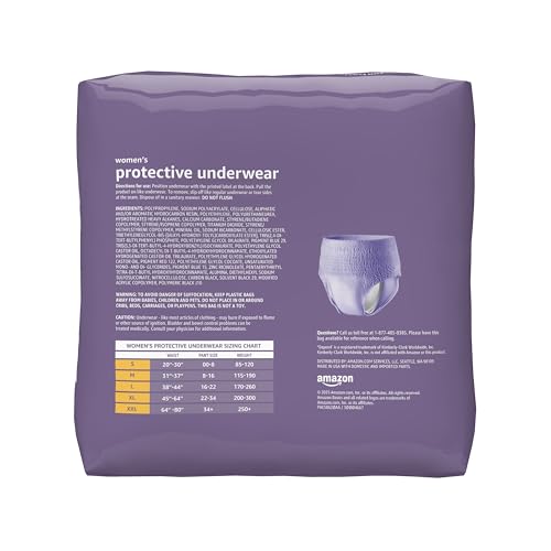 Amazon Basics Postpartum Incontinence Underwear for Women, Maximum Absorbency, Disposable, Bladder Leak Protection, Odor Control, Comfortable Fit, XX-Large, Lavender, 42 Count (3 Packs of 14) view 2