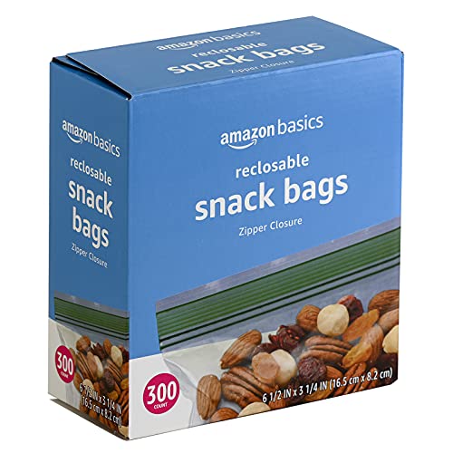 Amazon Basics Reclosable Food Storage Snack Bags, 300 Count view 3