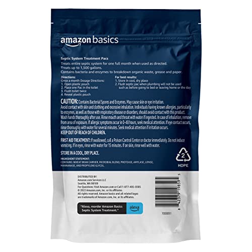 Amazon Basics Septic Tank Pods, Septic Tank Treatement, Unscented, 0.63 oz (Pack of 3), 3 Month Supply
