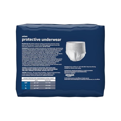 Amazon Basics Unisex Adult Incontinence Protective Underwear, Overnight Absorbency, Moisture-Wicking, Soft, Latex Free, Large, 14 Count view 2