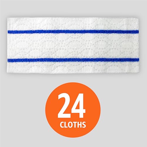 Amazon Basics Wet Mopping Cloth Refills, Multi-Surface Floor Cleaning, Fresh Scent, Low Streak, Disposable, 24 Count (Fits Swiffer Sweeper Mop Heads) view 2