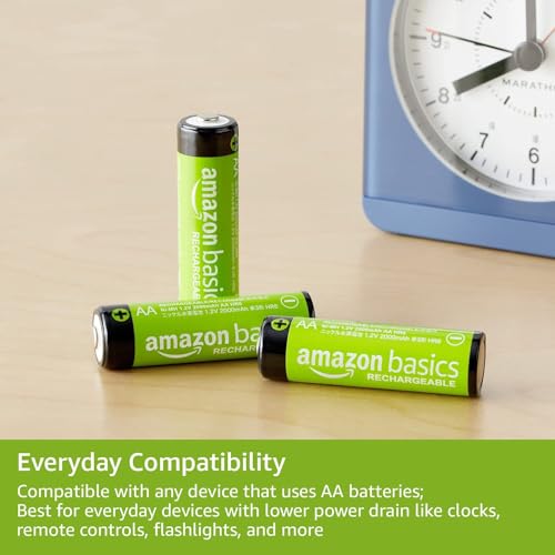 Amazon Basics 16-Pack Rechargeable AA NiMH Batteries, 2000 mAh, 1.2V, Low Self Discharge, Pre-Charged, Recharge up to 1000x Times view 3