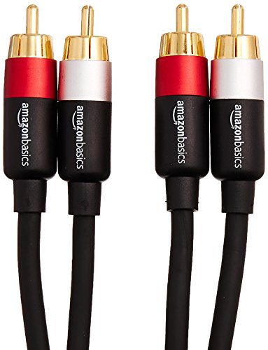 Amazon Basics 2 RCA Stereo Audio Cable for Hi-Fi System, Amplifier, Active Speakers or Subwoofer with Gold-Plated Plugs, Digital Audio Compatible, 4 Feet, Black view 3
