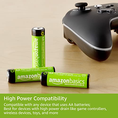 Amazon Basics 4-Pack Rechargeable AA NiMH High-Capacity Batteries, 2400 mAh, 1.2V, Low Self Discharge, Pre-Charged, Recharge up to 400x Times view 3
