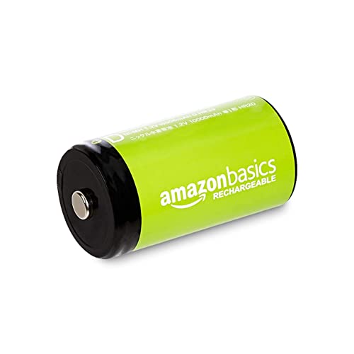 Amazon Basics 4-Pack Rechargeable D Cell NiMH Batteries, 10000 mAh, Pre-Charged, Recharge up to 1000x Times view 2