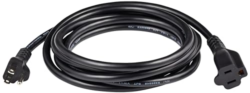Amazon Basics Extension Cord, 10 Ft, 3 Prong Outlet Extender, Indoor Extension Cord, 13 Amps, 125V, Black