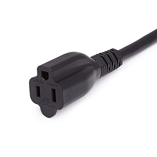 Amazon Basics Extension Cord, 20 Ft, 3 Prong Outlet Extender, Indoor, 13 Amps, 125V, 16 AWG, Black view 3