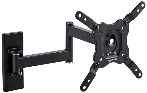 Amazon Basics Full Motion TV Wall Mount fits 12" to 40" TVs and VESA 200x200, Black