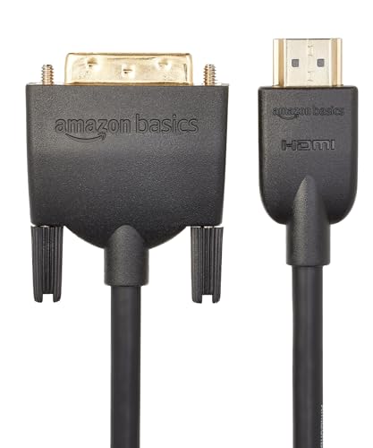 Amazon Basics HDMI-A to DVI (Male) Adapter Cable, Bi-Directional 1080P, Gold-Plated, 6 ft/1.8 m, Single Pack for Television, Black view 3