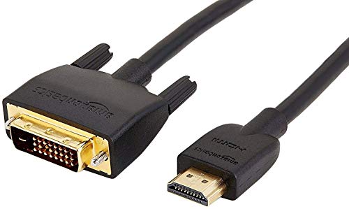 Amazon Basics HDMI to DVI Adapter Cable, Bi-Directional 1080p, Gold Plated, Black, 6 ft, 36-Packs